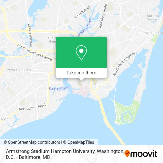 Armstrong Stadium Hampton University map