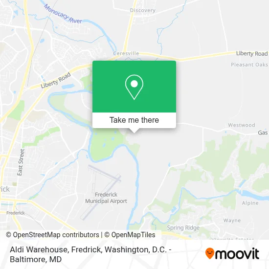Aldi Warehouse, Fredrick map