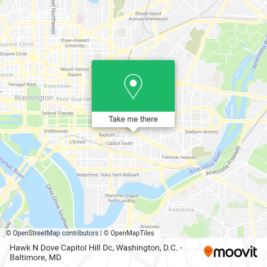 Hawk N Dove Capitol Hill Dc map