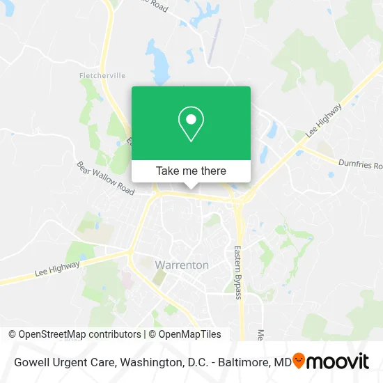 Gowell Urgent Care map