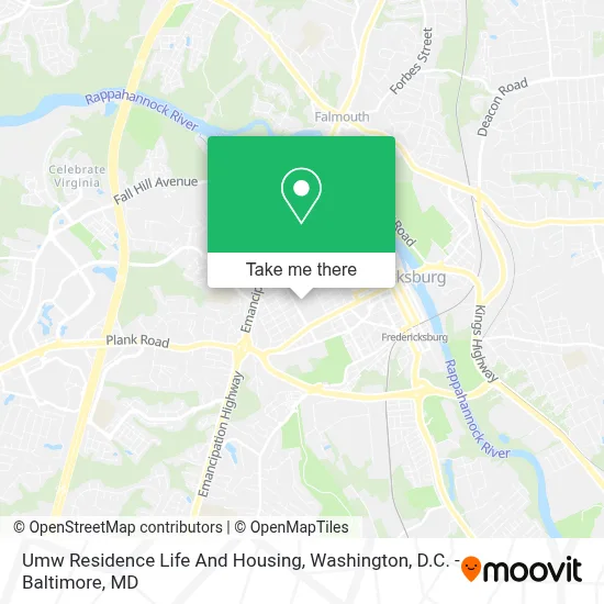 Umw Residence Life And Housing map