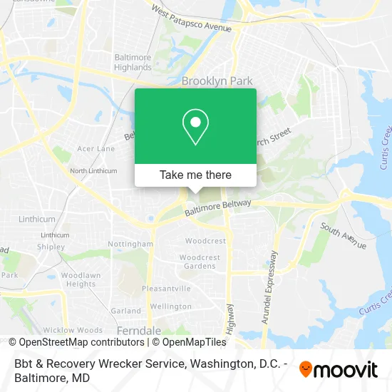 Bbt & Recovery Wrecker Service map