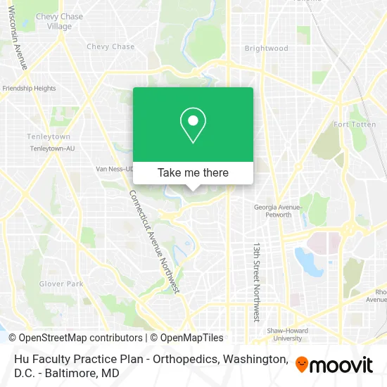 Hu Faculty Practice Plan - Orthopedics map