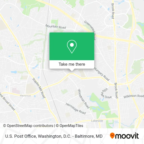 U.S. Post Office map