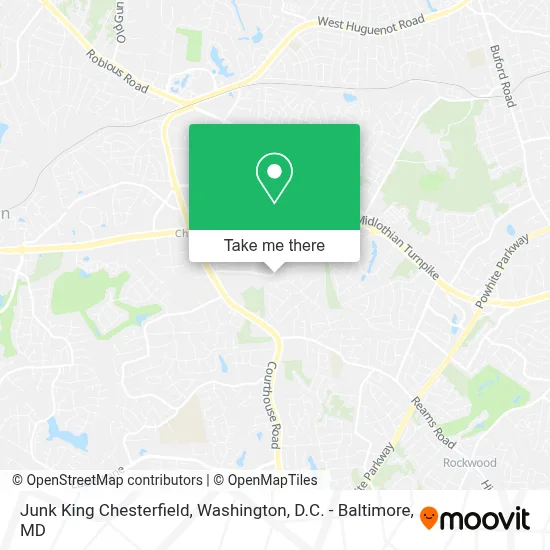 Junk King Chesterfield map