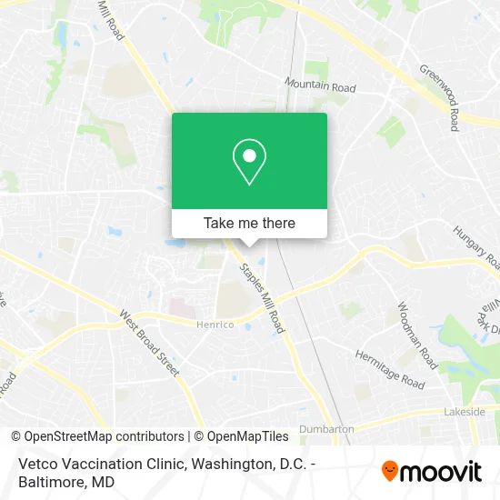 Vetco Vaccination Clinic map