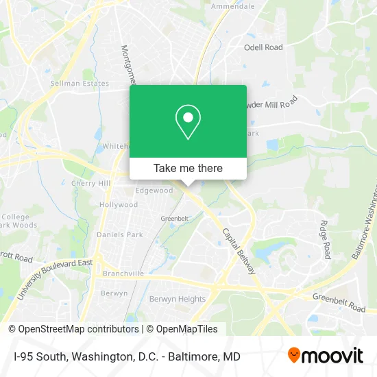 I-95 South map