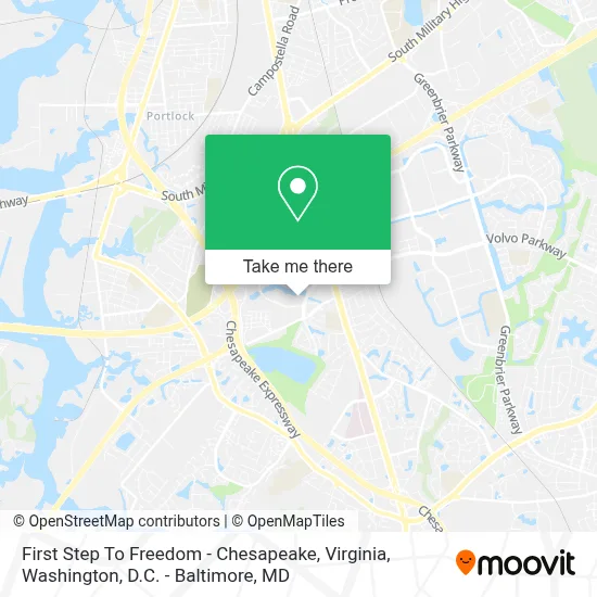 First Step To Freedom - Chesapeake, Virginia map