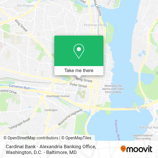 Cardinal Bank - Alexandria Banking Office map