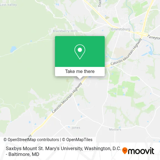 Saxbys Mount St. Mary's University map