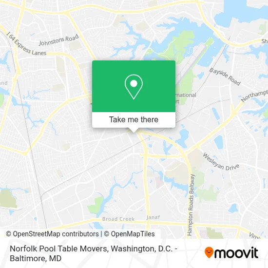 Norfolk Pool Table Movers map