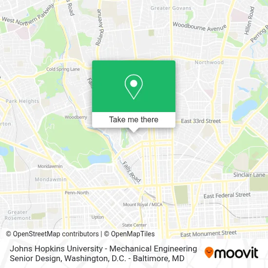 Johns Hopkins University - Mechanical Engineering Senior Design map