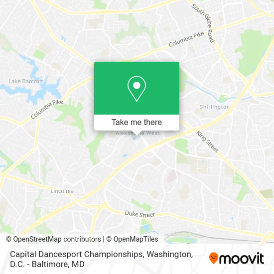 Capital Dancesport Championships map