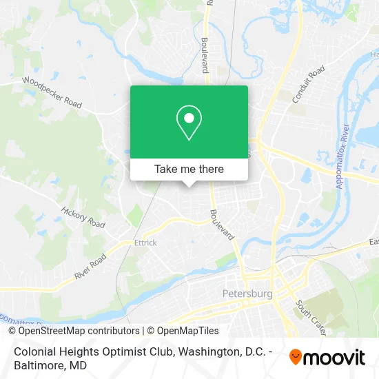 Colonial Heights Optimist Club map