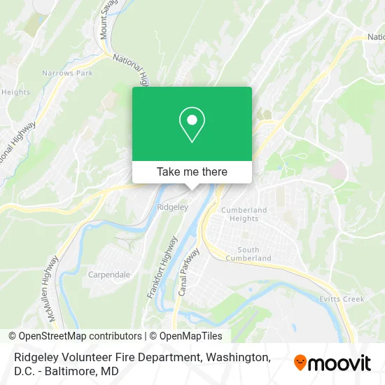 Ridgeley Volunteer Fire Department map