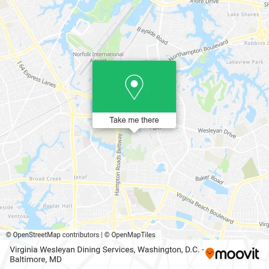 Virginia Wesleyan Dining Services map