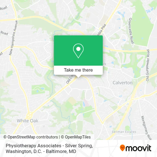 Physiotherapy Associates - Silver Spring map