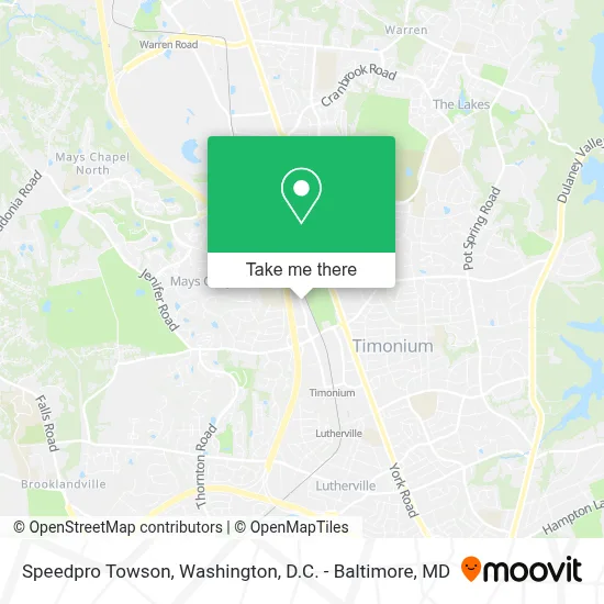 Speedpro Towson map