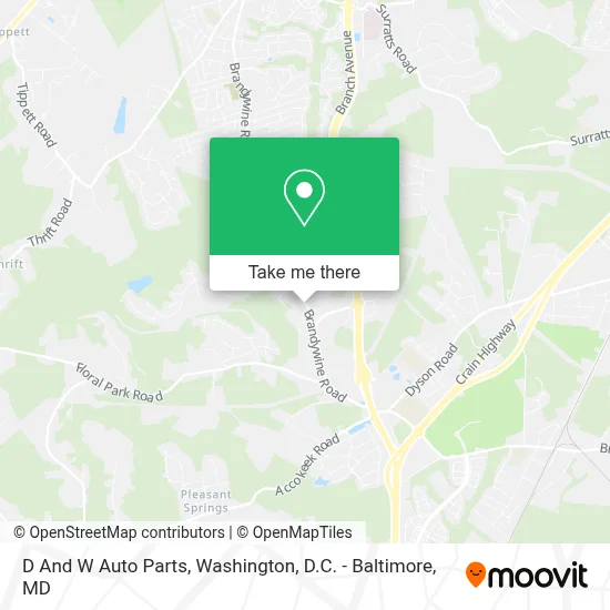 D And W Auto Parts map