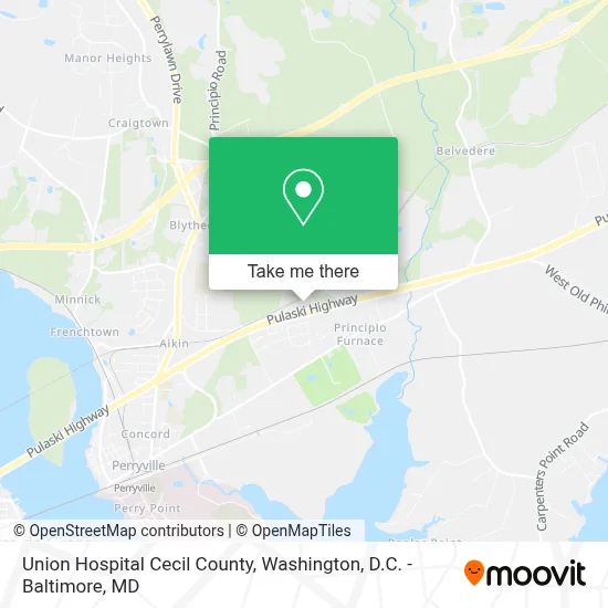 Union Hospital Cecil County map