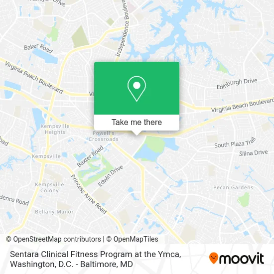 Sentara Clinical Fitness Program at the Ymca map