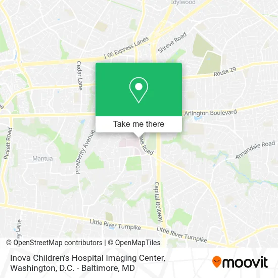 Inova Children's Hospital Imaging Center map