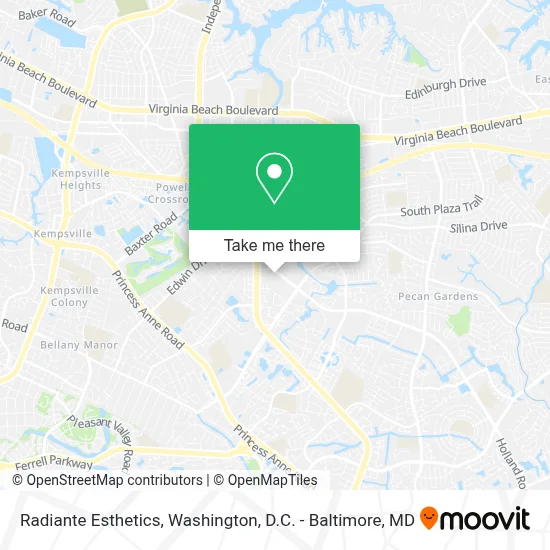 Radiante Esthetics map