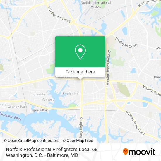 Norfolk Professional Firefighters Local 68 map