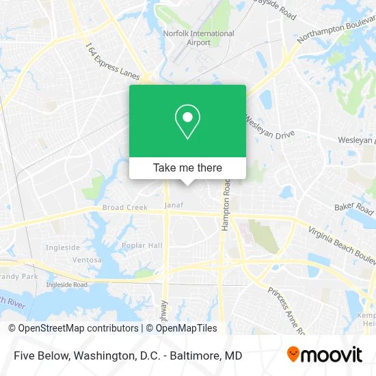 Five Below map