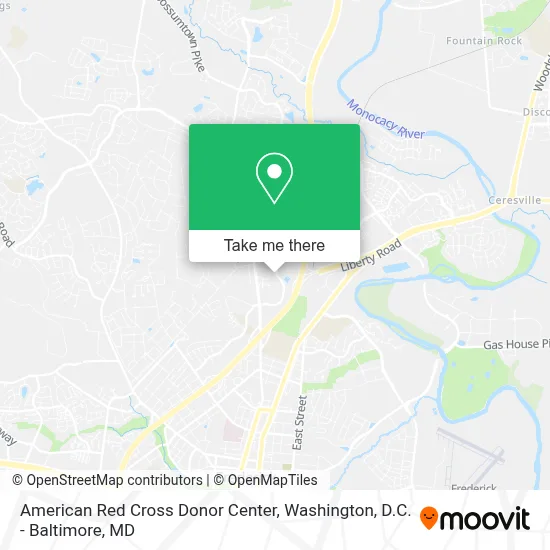 American Red Cross Donor Center map
