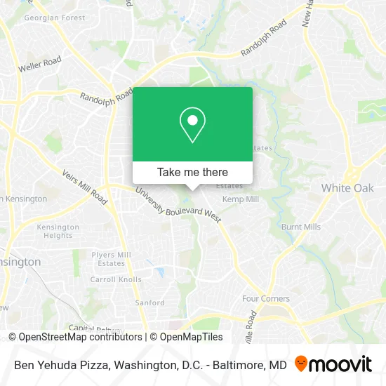Ben Yehuda Pizza map