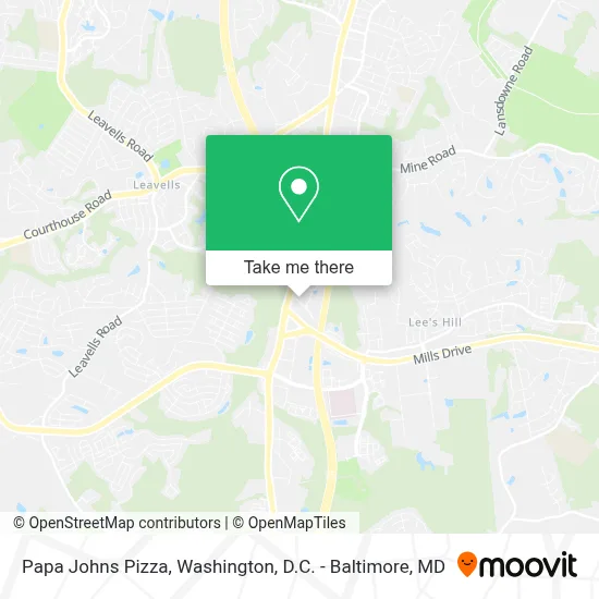 Papa Johns Pizza map