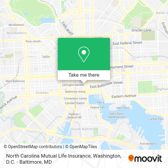 North Carolina Mutual Life Insurance map