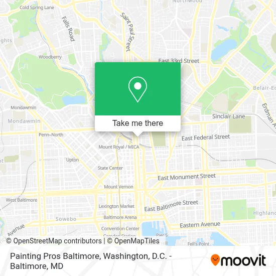 Painting Pros Baltimore map