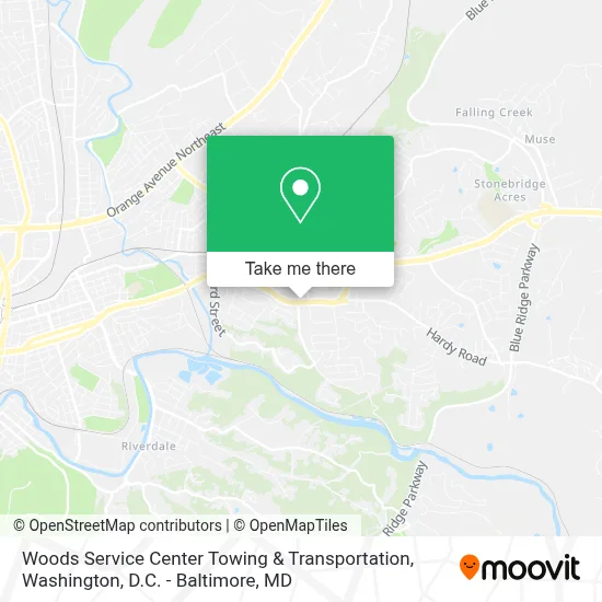 Woods Service Center Towing & Transportation map