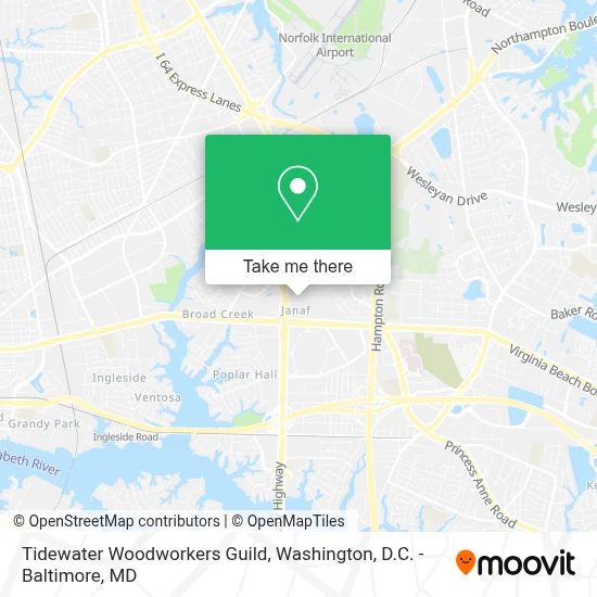Tidewater Woodworkers Guild map