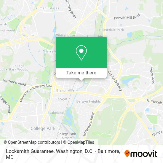 Locksmith Guarantee map