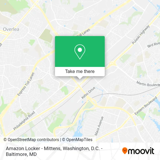 Amazon Locker - Mittens map