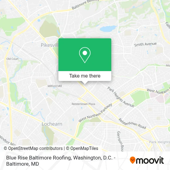 Blue Rise Baltimore Roofing map