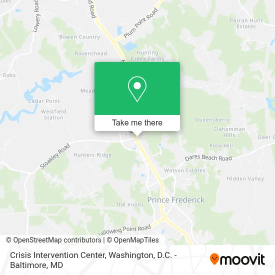 Crisis Intervention Center map