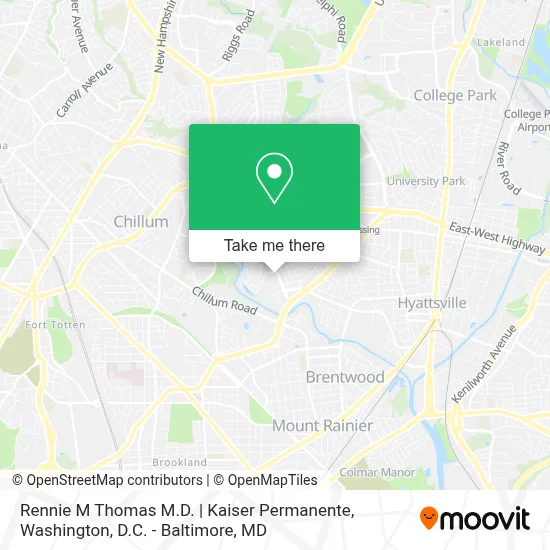 Rennie M Thomas M.D. | Kaiser Permanente map