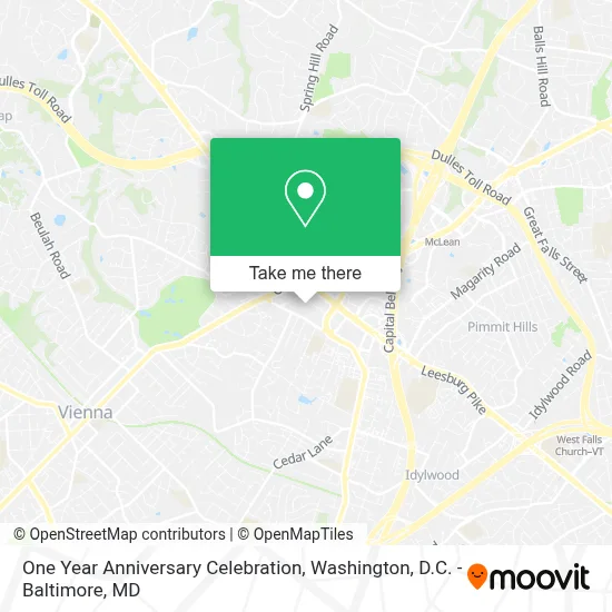 One Year Anniversary Celebration map