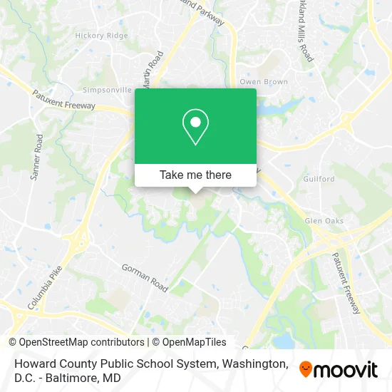 Howard County Public School System map