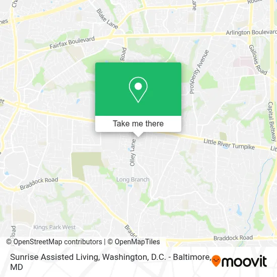 Sunrise Assisted Living map