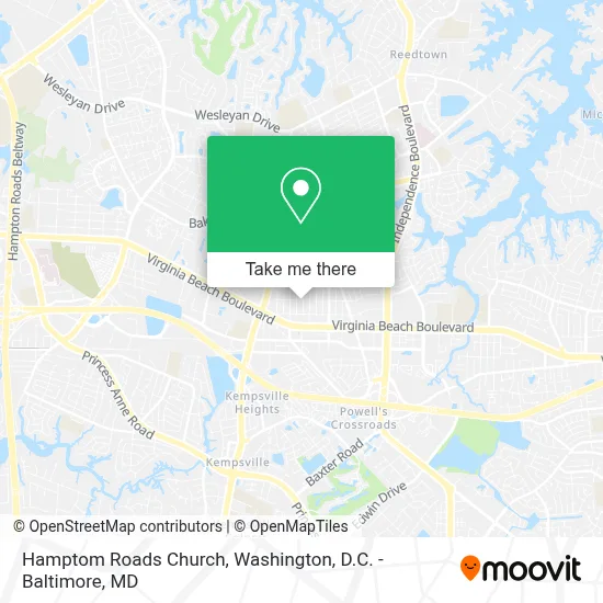 Hamptom Roads Church map