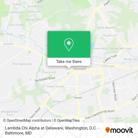 Lambda Chi Alpha at Delaware map