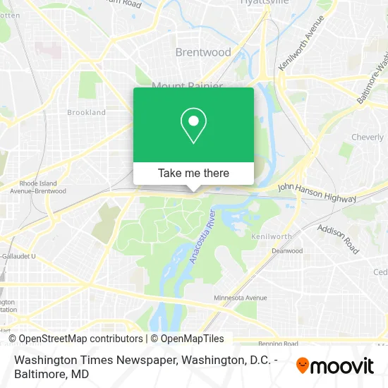 Washington Times Newspaper map