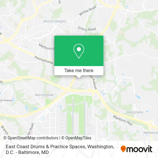East Coast Drums & Practice Spaces map