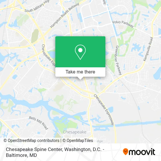 Chesapeake Spine Center map