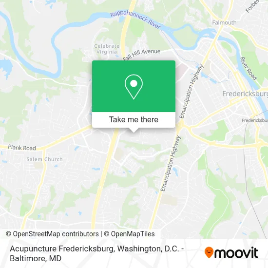 Acupuncture Fredericksburg map